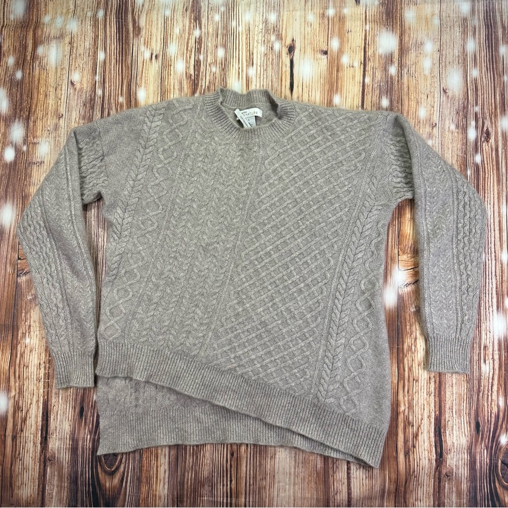 Nordstrom Signature Cashmere Cable Knit Women's Sweater Sz Small 100% Cashmere - Picture 1 of 10